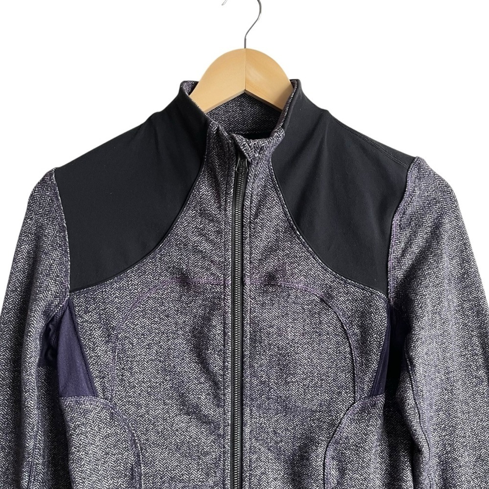 Lululemon Forme Jacket Black Swan Herringbone Luon Size 6 - Picture 3 of 12